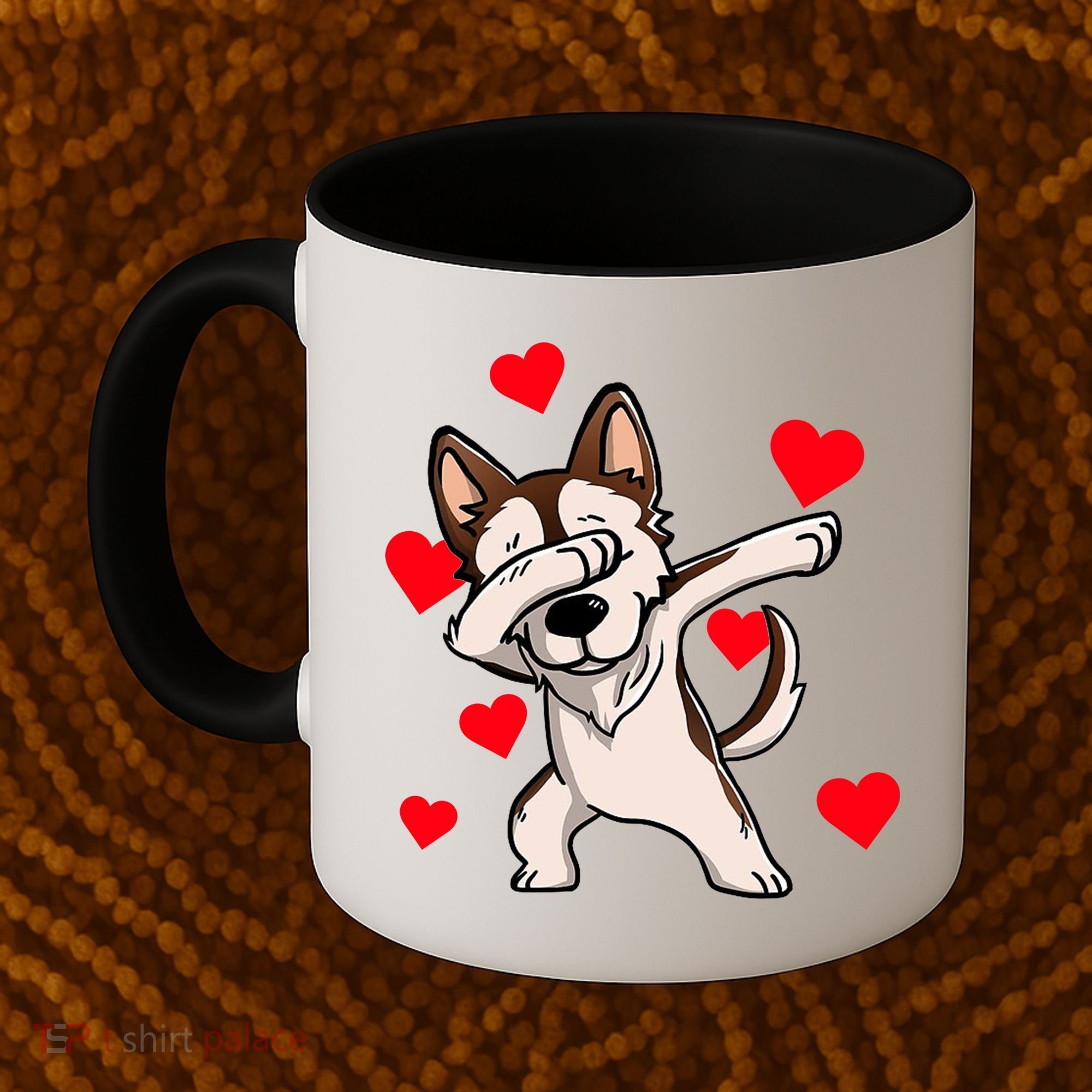 Dabbing Siberian Husky Valentines Day Coffee Mug
