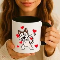 Dabbing Siberian Husky Valentines Day Coffee Mug thumb 3