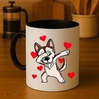 Dabbing Siberian Husky Valentines Day Coffee Mug thumb 4