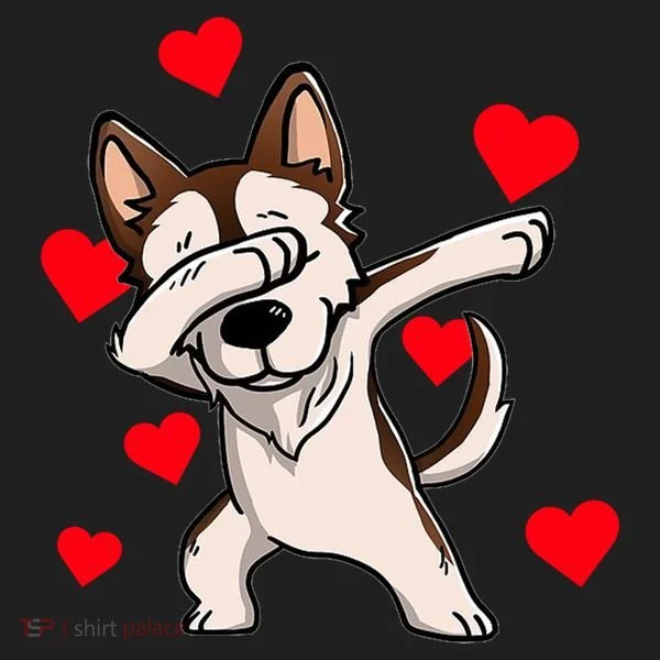 Dabbing Siberian Husky Valentines Day Beanie
