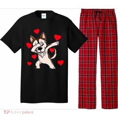 Dabbing Siberian Husky Valentines Day Pajama Set