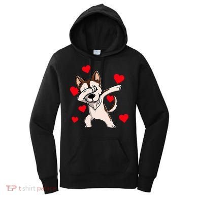 Dabbing Siberian Husky Valentines Day Women's Hoodie