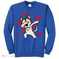 Dabbing Siberian Husky Valentines Day Sweatshirt thumb 0