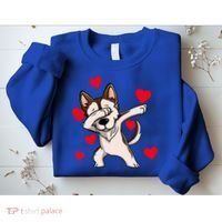 Dabbing Siberian Husky Valentines Day Sweatshirt thumb 2
