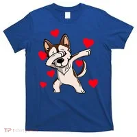 Dabbing Siberian Husky Valentines Day T-Shirt thumb 0