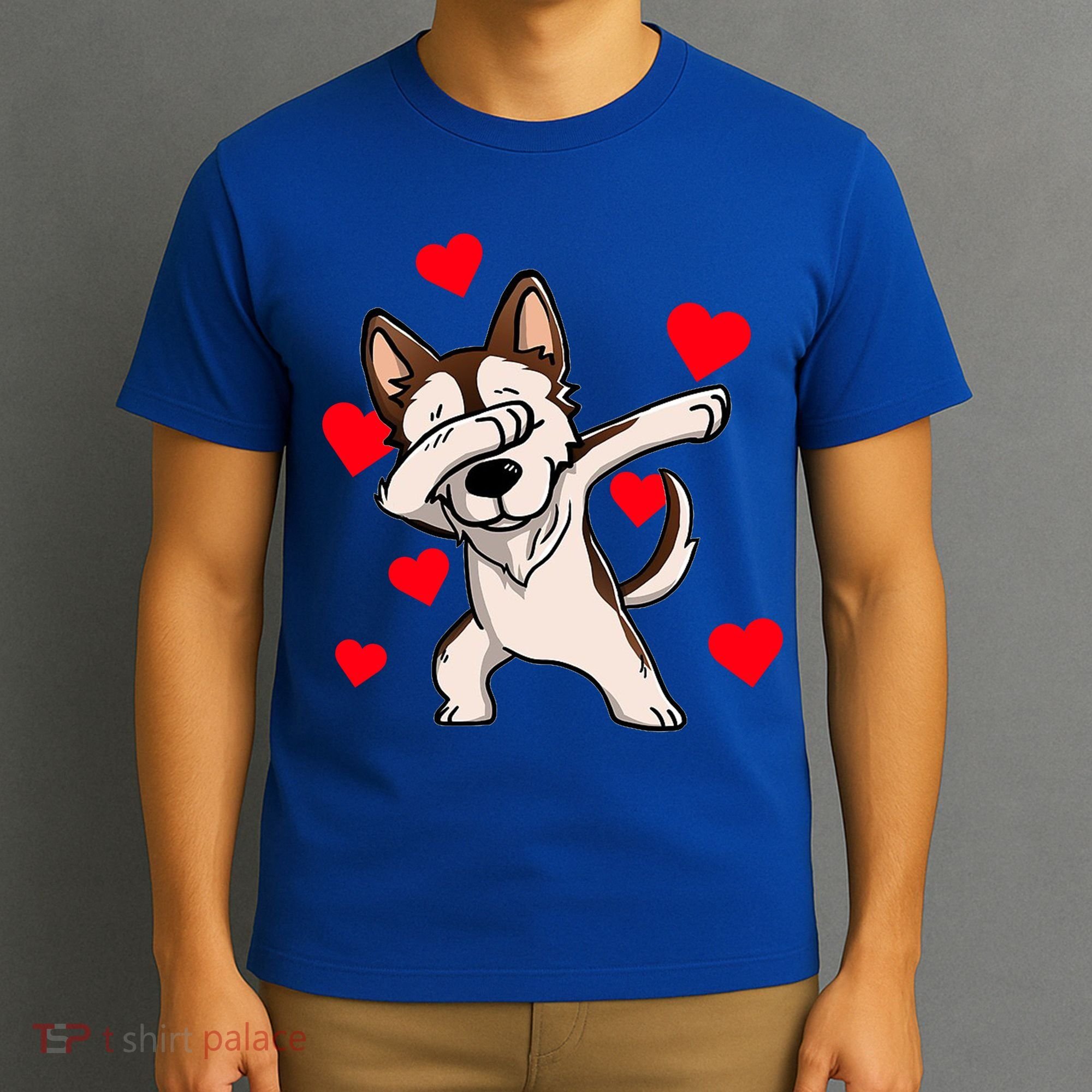 Dabbing Siberian Husky Valentines Day T-Shirt