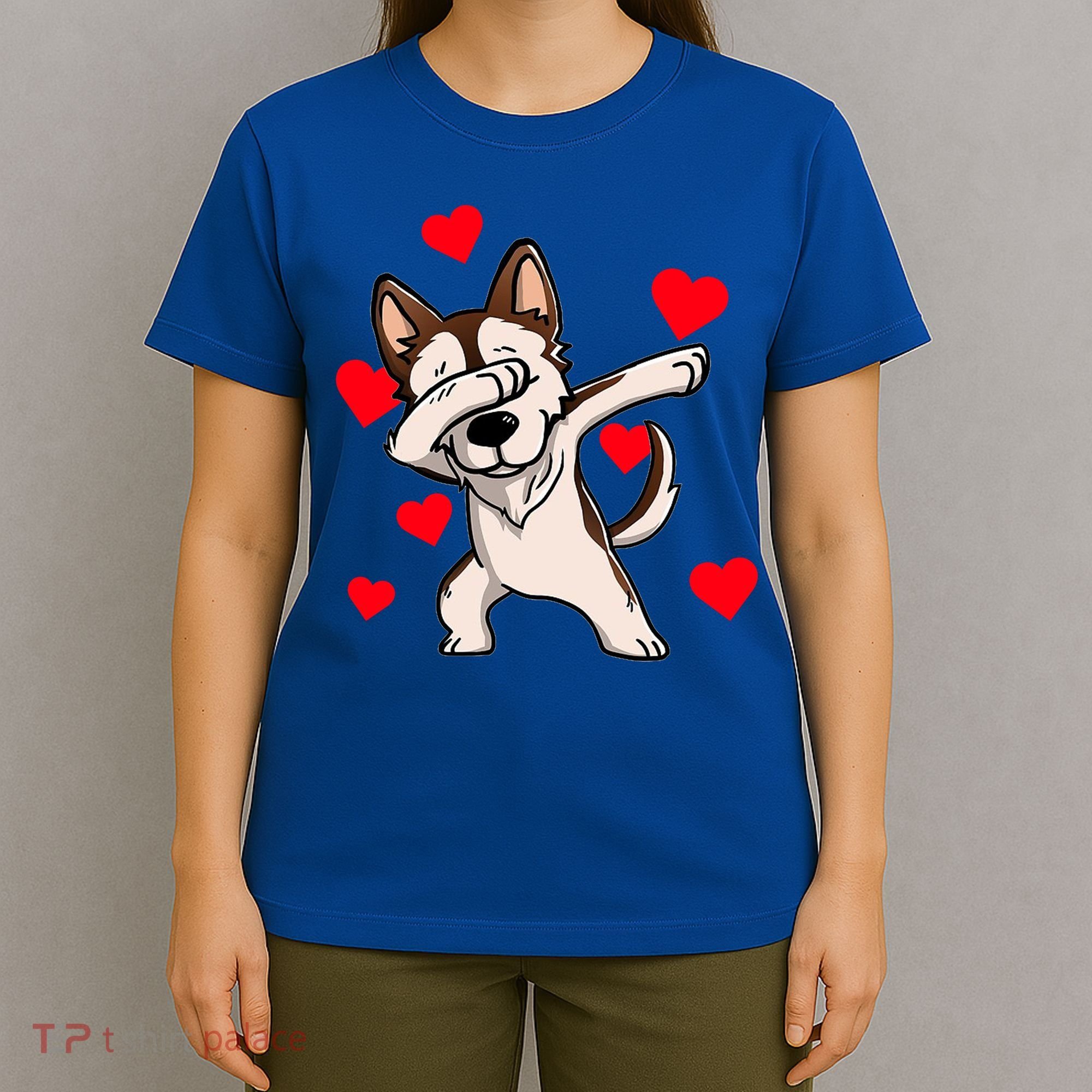 Dabbing Siberian Husky Valentines Day T-Shirt