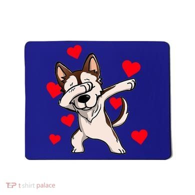 Dabbing Siberian Husky Valentines Day Mousepad