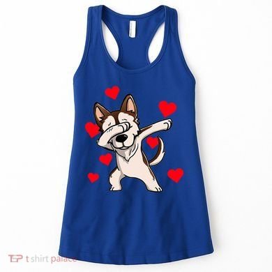 Dabbing Siberian Husky Valentines Day Women's Tank Top