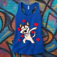 Dabbing Siberian Husky Valentines Day Women's Tank Top thumb 3