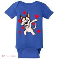 Dabbing Siberian Husky Valentines Day Baby Bodysuit thumb 0