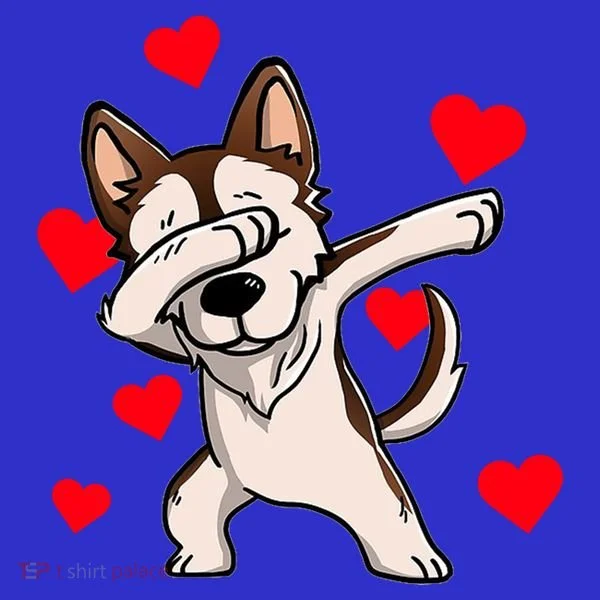 Dabbing Siberian Husky Valentines Day Baby Bodysuit