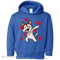 Dabbing Siberian Husky Valentines Day Toddler Hoodie thumb 0