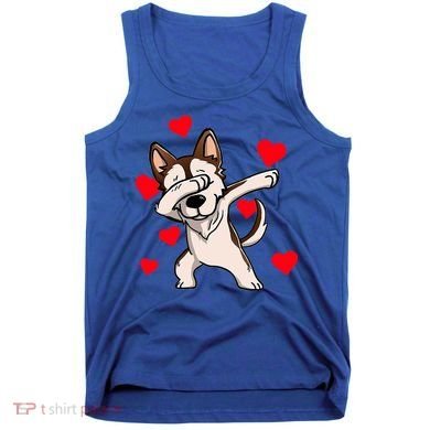 Dabbing Siberian Husky Valentines Day Tank Top
