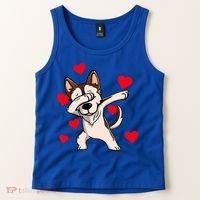 Dabbing Siberian Husky Valentines Day Tank Top thumb 2