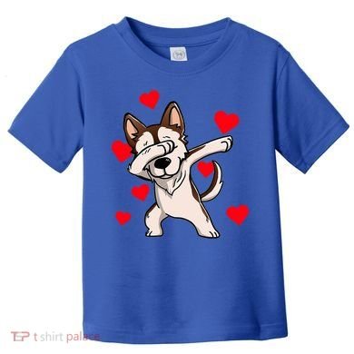Dabbing Siberian Husky Valentines Day Toddler T-Shirt