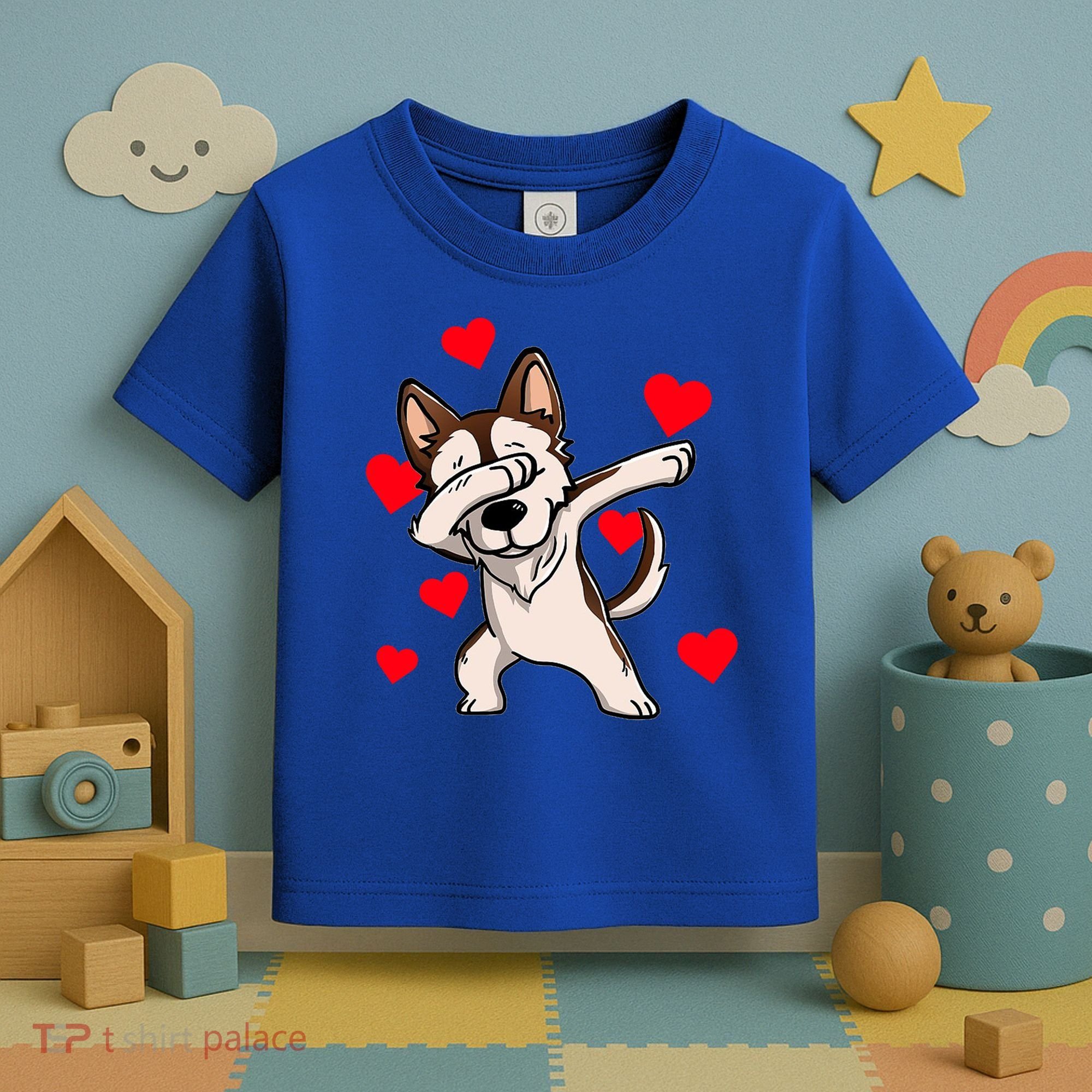 Dabbing Siberian Husky Valentines Day Toddler T-Shirt