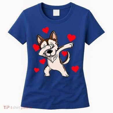 Dabbing Siberian Husky Valentines Day Women's T-Shirt
