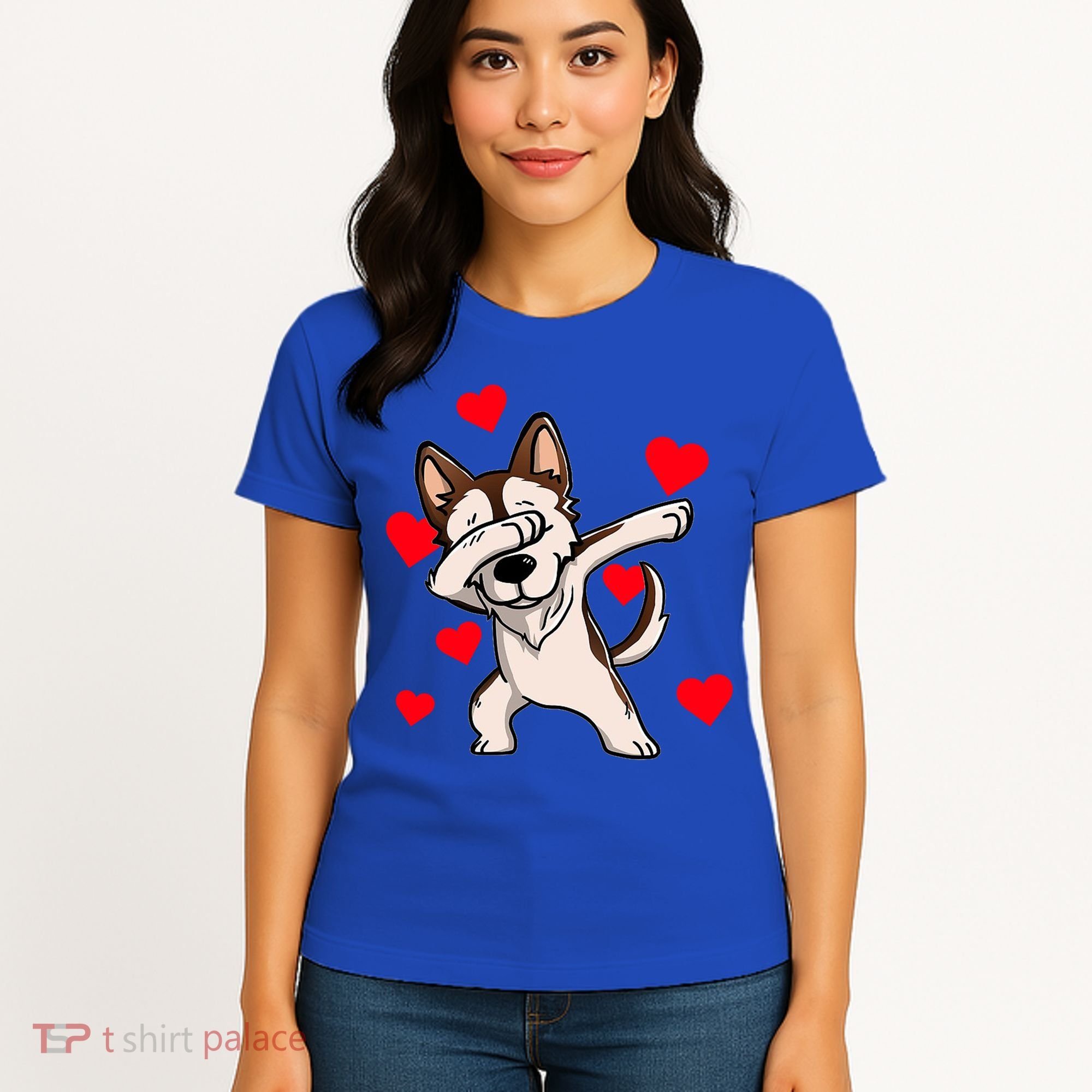 Dabbing Siberian Husky Valentines Day Women's T-Shirt