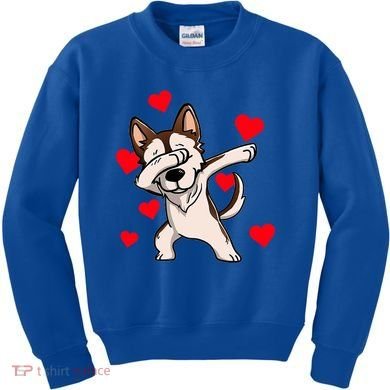 Dabbing Siberian Husky Valentines Day Kids Sweatshirt