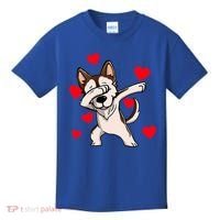 Dabbing Siberian Husky Valentines Day Kids T-Shirt thumb 0