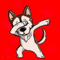 Dabbing Siberian Husky Valentines Day Santa Hat thumb 1