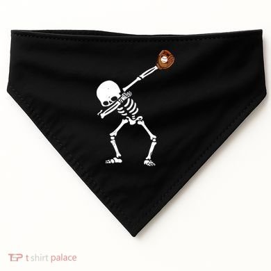 Dabbing Skeleton Baseball Glove Catch Dab USA-Made Doggie Bandana