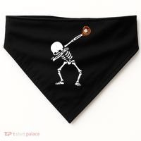 Dabbing Skeleton Baseball Glove Catch Dab USA-Made Doggie Bandana thumb 0