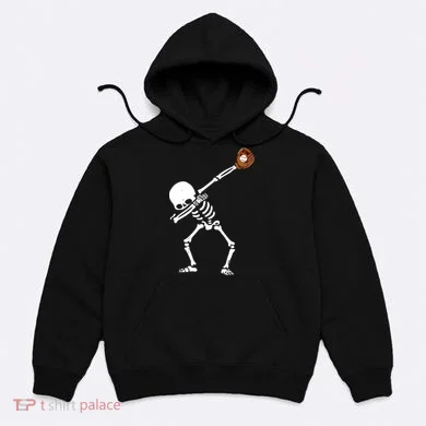 Dabbing Skeleton Baseball Glove Catch Dab Hoodie