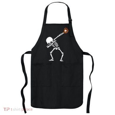 Dabbing Skeleton Baseball Glove Catch Dab Apron