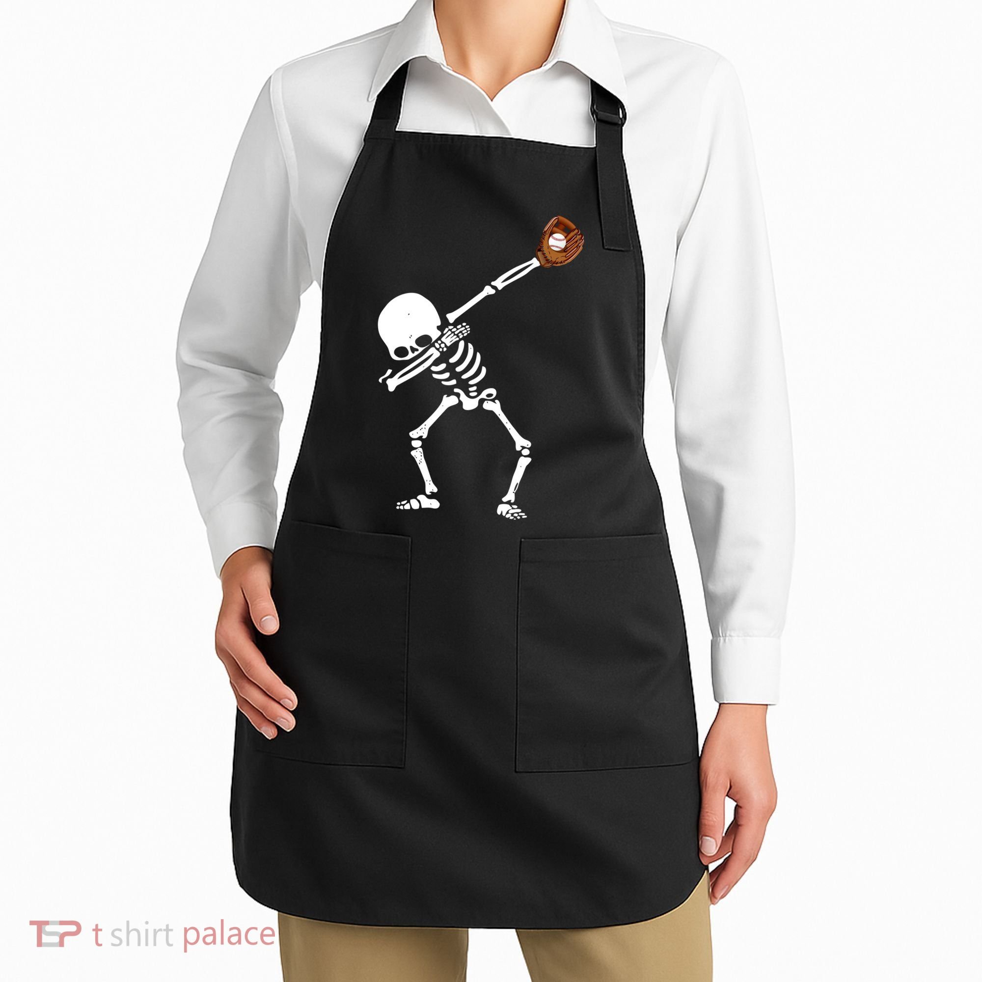 Dabbing Skeleton Baseball Glove Catch Dab Apron