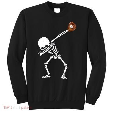 Dabbing Skeleton Baseball Glove Catch Dab Sweatshirt