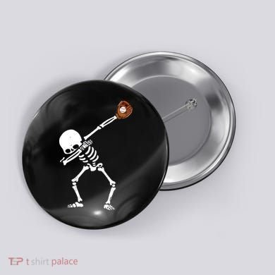 Dabbing Skeleton Baseball Glove Catch Dab Button