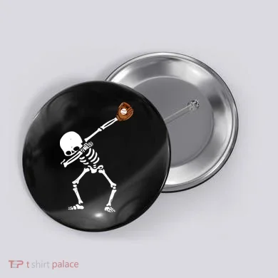 Dabbing Skeleton Baseball Glove Catch Dab Button