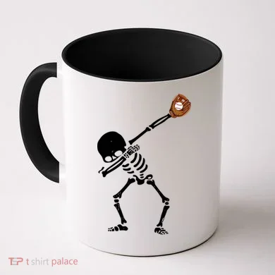 Dabbing Skeleton Baseball Glove Catch Dab Coffee Mug