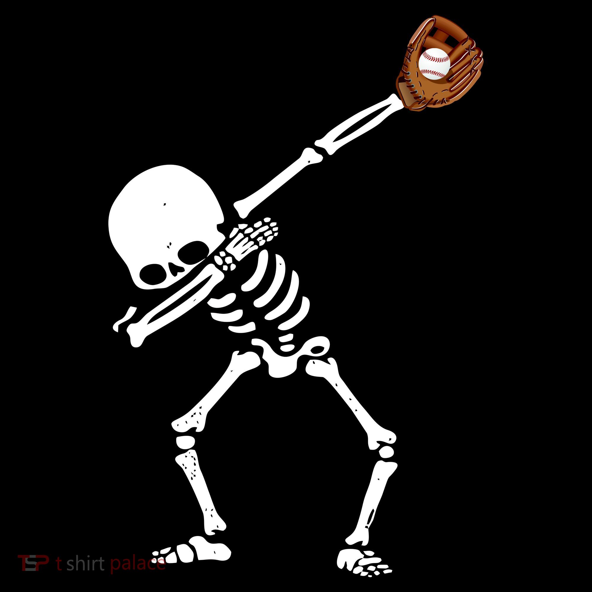 Dabbing Skeleton Baseball Glove Catch Dab Coaster