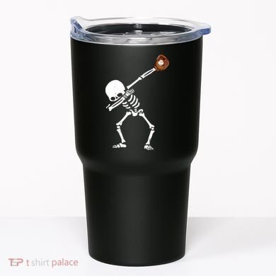 Dabbing Skeleton Baseball Glove Catch Dab Tumbler