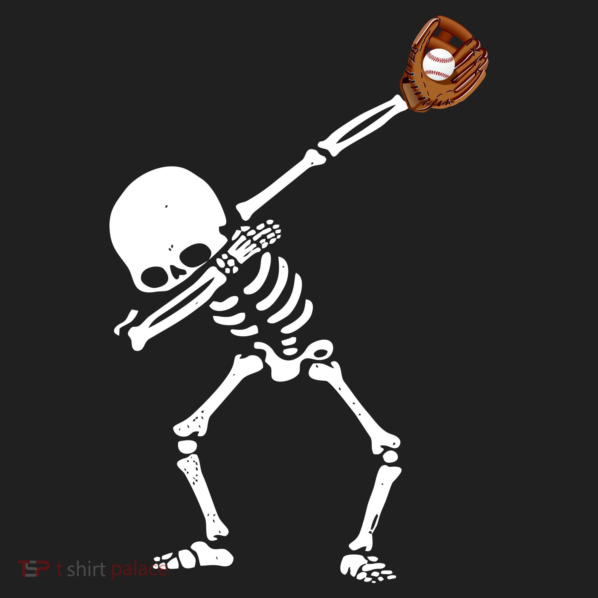 Dabbing Skeleton Baseball Glove Catch Dab Hat