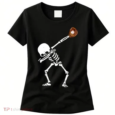 Dabbing Skeleton Baseball Glove Catch Dab Women's T-Shirt