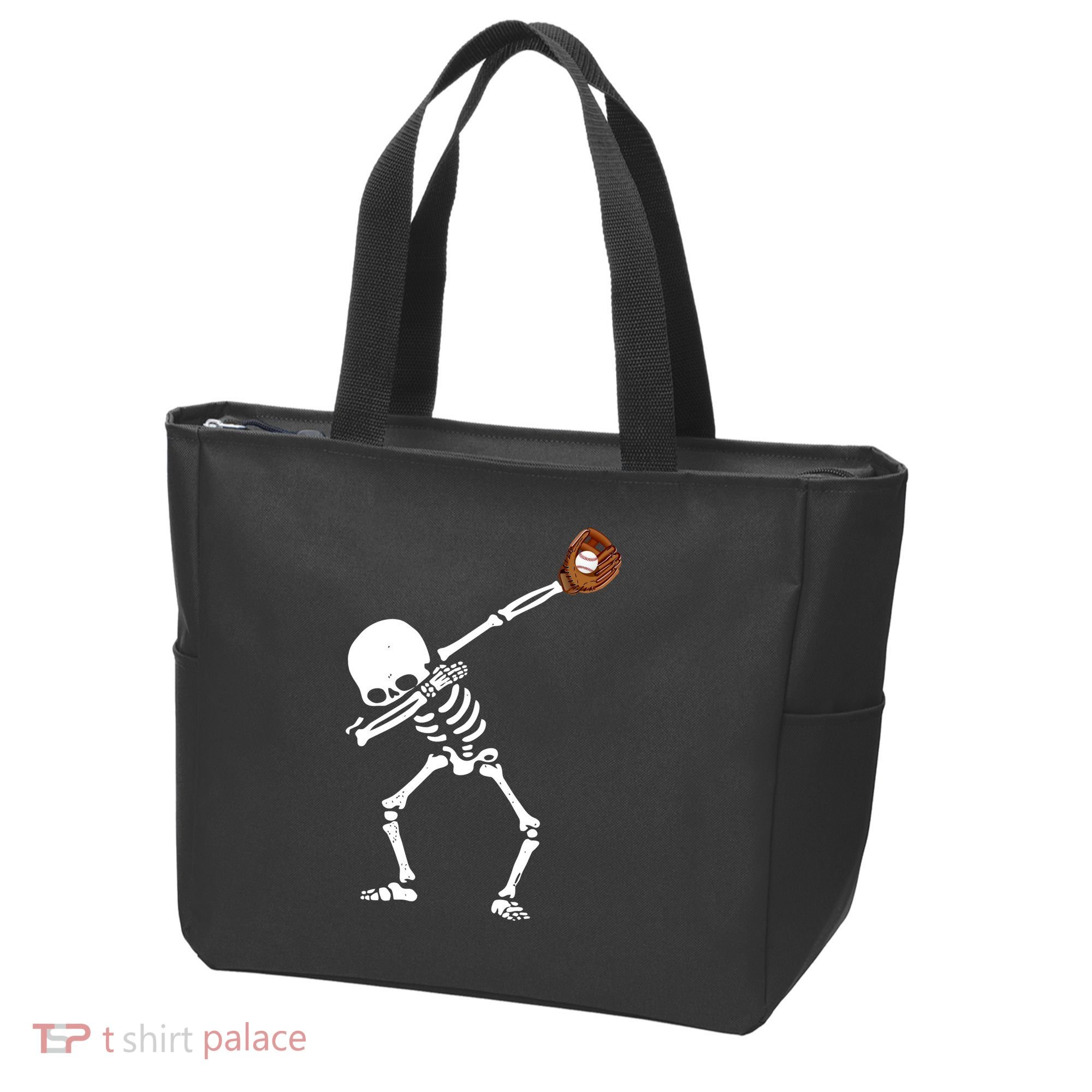 Dabbing Skeleton Baseball Glove Catch Dab Tote Bag