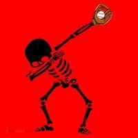 Dabbing Skeleton Baseball Glove Catch Dab Santa Hat thumb 1