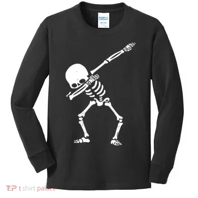 Dabbing Skeleton Dab Kids Long Sleeve Shirt