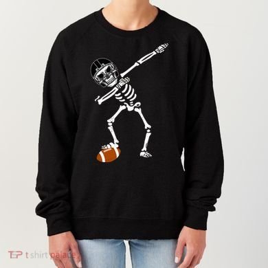 Dabbing Skeleton Football Dab Touchdown TD Women's Sweatshirt