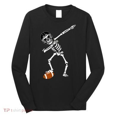 Dabbing Skeleton Football Dab Touchdown TD Long Sleeve Shirt