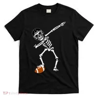Dabbing Skeleton Football Dab Touchdown TD T-Shirt thumb 0