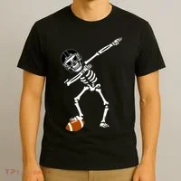 Dabbing Skeleton Football Dab Touchdown TD T-Shirt thumb 3