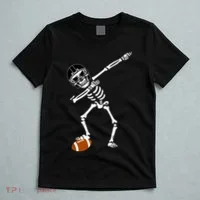 Dabbing Skeleton Football Dab Touchdown TD T-Shirt thumb 5