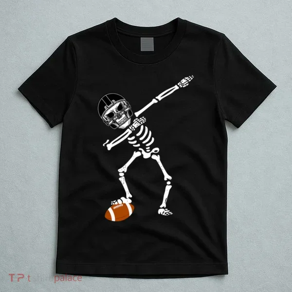 Dabbing Skeleton Football Dab Touchdown TD T-Shirt