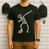 Dabbing Skeleton Football Dab Touchdown TD T-Shirt thumb 6