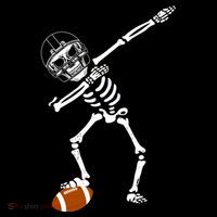Dabbing Skeleton Football Dab Touchdown TD Button thumb 1